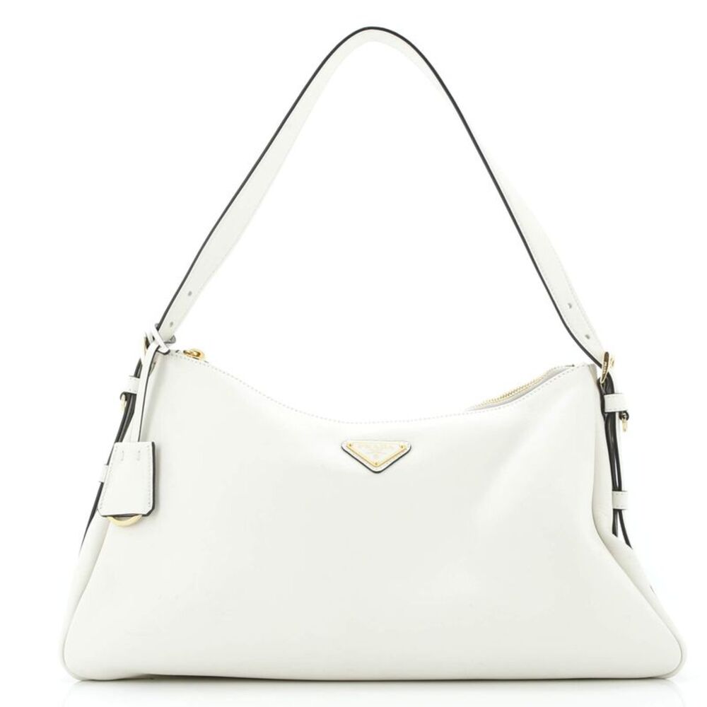 Prada Aimee White Leather Shoulder Bag